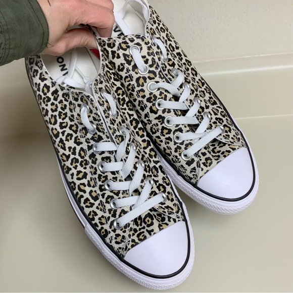 Converse Chuck All Star Animal Print LowTop Sneaker White Leopard M 10 W 12 NWOT - Picture 10 of 10